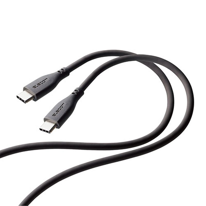 【5個セット】 エレコム なめらかUSB Type-Cケーブル(非認証品、C-C) MPA-CCSS20GYX5 [▲][AS](2)