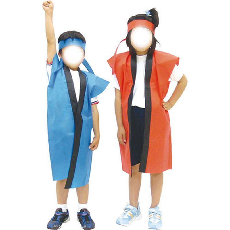 ARTEC ロングハッピ不織布オレンジJ ハチマキ付 ATC1524 運動会 イベント [▲][AS]