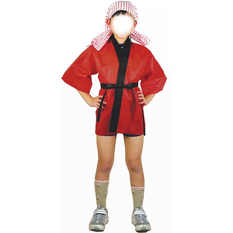 ARTEC カラー不織布ハッピ 園児用 C 赤 ATC4050 イベント 運動会 [▲][AS]