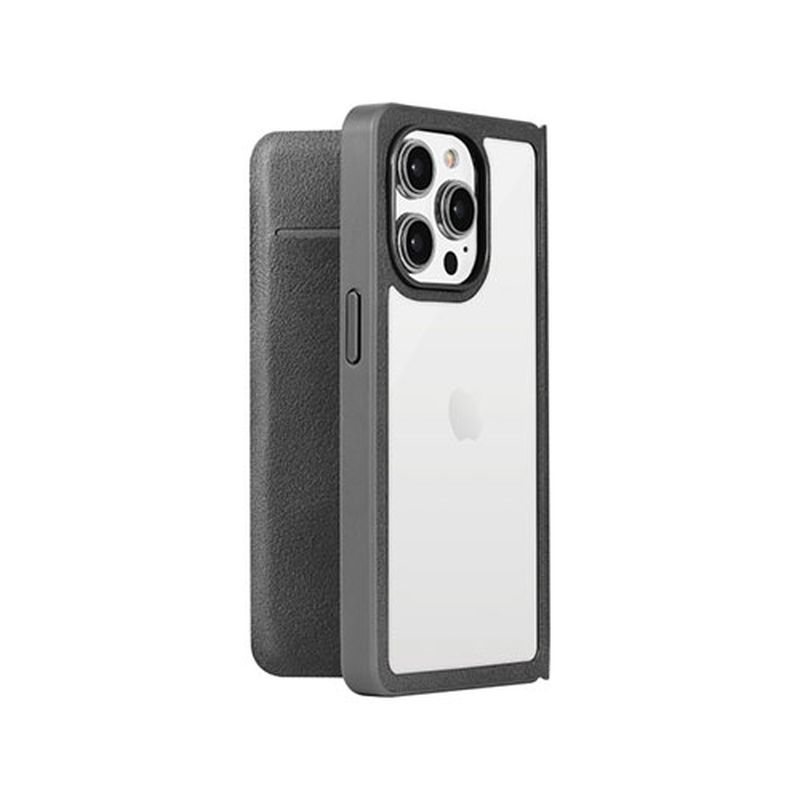 Mobile Phone - LEPLUS NEXT iPhone 14 Pro 軽量・背面クリアフラップケース Amake ブラック LN-IP22AMEBK [▲][AS]