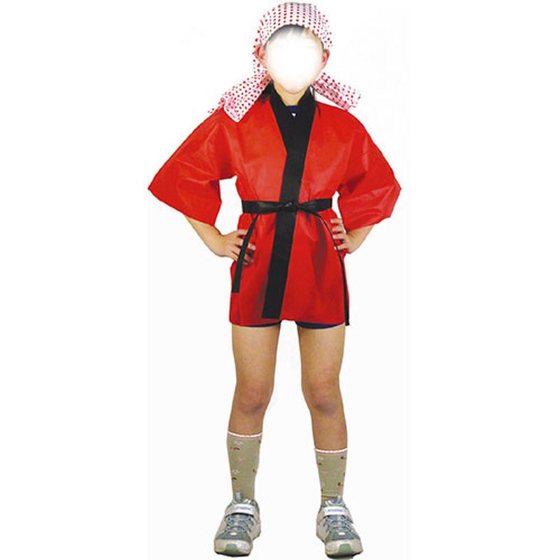 【20個セット】 ARTEC カラー不織布ハッピ 子供用 S 赤 ATC1295X20 [▲][AS]