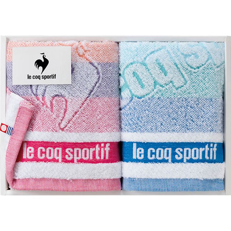 le coq sportifのルコック ビッグロゴ フェイスタオル2P特長ルコック ビッグロゴ フェイスタオル2Pのセットです。仕様メーカー品番 : LQ2302　FT2Pサイズ : 32×80cm箱サイズ : 19.5×28×5cm材質 ...