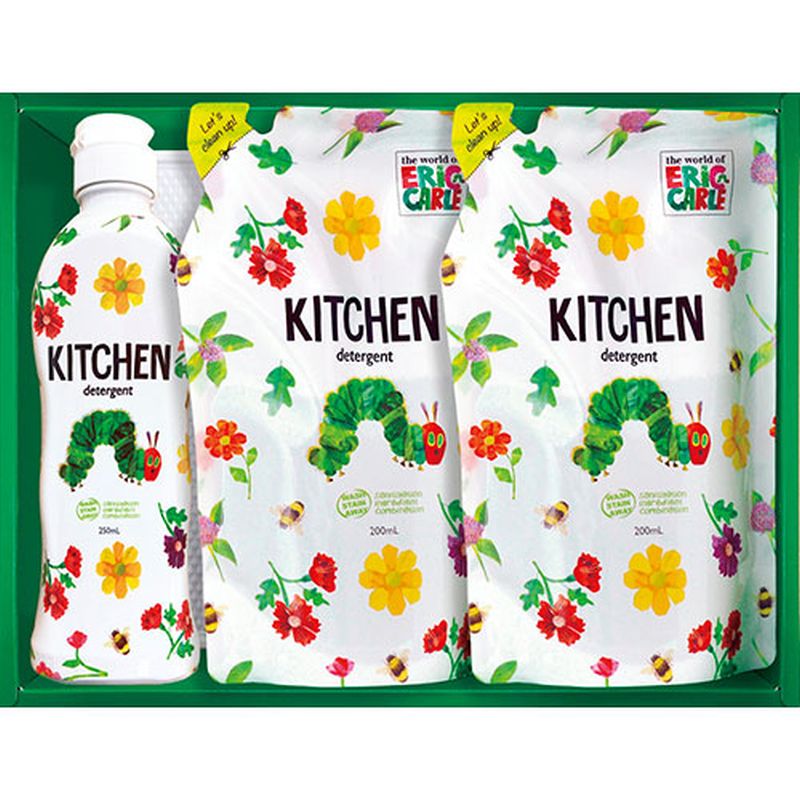 はらぺこあおむしのキッチン洗剤セット特長キッチン洗剤セット仕様メーカー品番 : H-10AZセット内容 : 食器洗剤詰替用(200ml)×2、食器洗剤(250ml)×1箱サイズ : 20.5×25.8×5.5cmパッケージ重量 : 900g備考※メーカー取り寄せ商品となりますので、ご注文後の注文キャンセルはお承りできません。※メーカー取り寄せ商品となりますので、返品交換は一切お受けいたしかねます。ただし初期不良の場合でメーカーに在庫が確認できる場合は交換にて対応致します。※商品開梱後は組み立てやご使用の前に、コンディション・付属品類が揃っていることをご確認ください。 お客様の都合による返品・交換はお受けできませんので、ご注意ください。※メーカー取り寄せ商品となりますので、メーカー欠品の場合はご注文をキャンセルさせていただきます。あらかじめご了承ください。