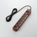 【ELECOM(エレコム)】リビングに合う おしゃれ 電源タップ 6個口 2m 個別スイッチ 雷ガード ACアダプタ対応 ブラウン