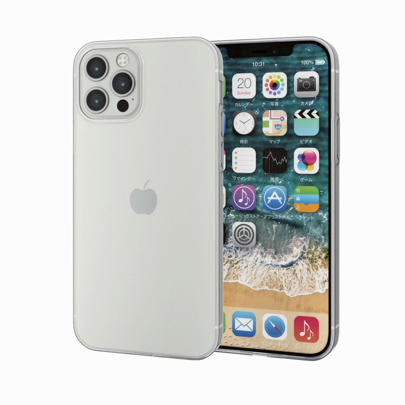 yELECOM(GR)ziPhone12 iPhone12 Pro P[X Jo[ ϏՌ TPU ɔ0.7mm ^ X {^Jo[ ϋv e͐ NA[][EL]