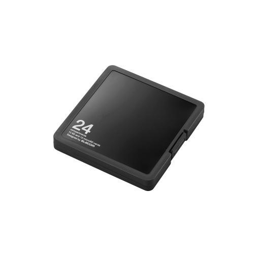 【ELECOM(エレコム)】メモリカードケース インデックス台紙付き SD12枚+microSD12枚収納 ブラック[▲][EL]