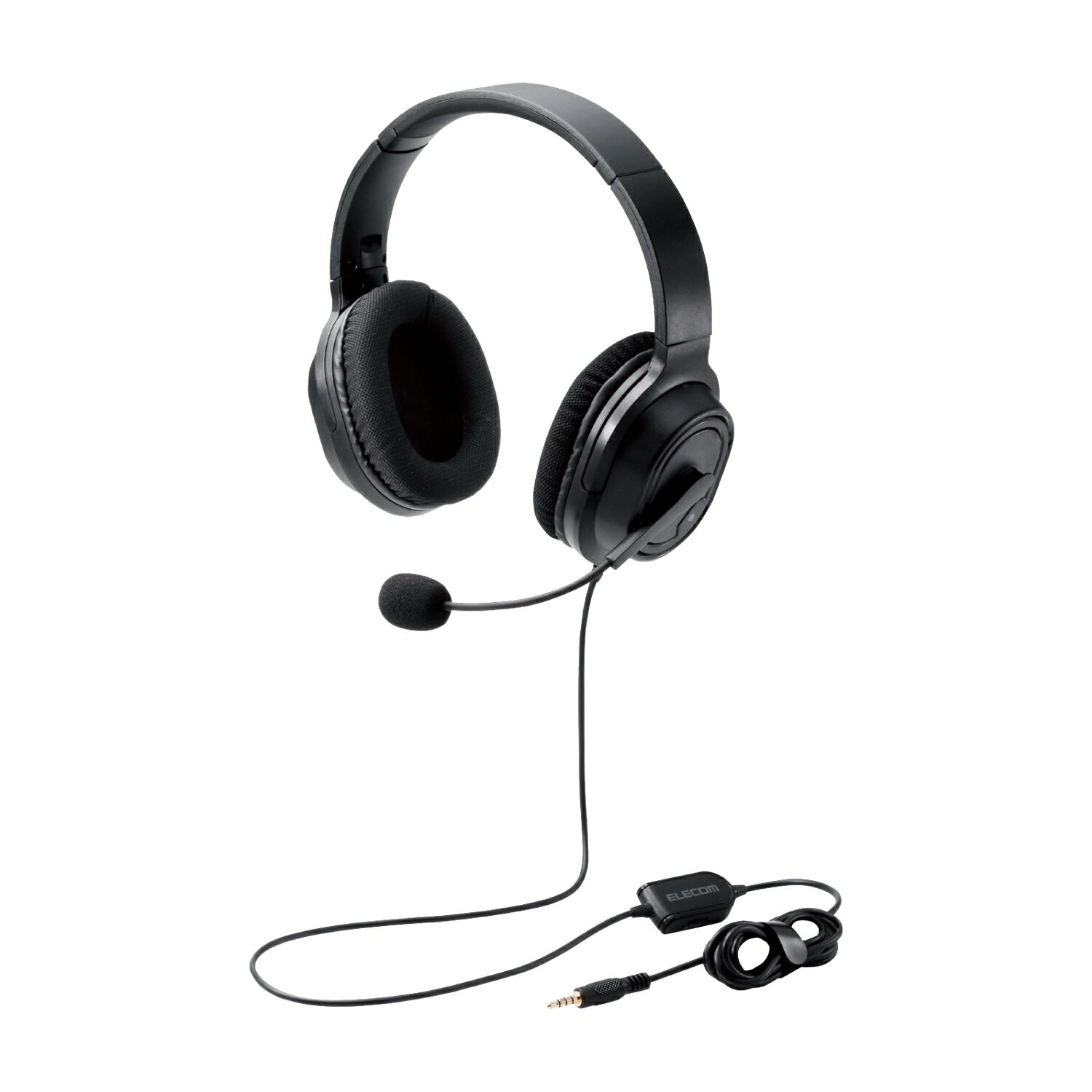 【ELECOM(エレコム)】ヘッドセット 両耳 有線 オーバーヘッド イヤホンジャック 3極 4極 