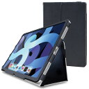 【ELECOM(エレコム)】iPad Air 第4世代 10.9インチ ケース フラップ レザー 2アングル 軽量 ブラック ペンホルダ ハンドホールドベルト付...