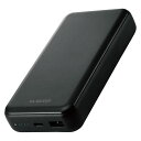 【ELECOM(エレコム)】モバイルバッテリー 2口 ( USBA Type-C ) 20000mAh PD おまかせ充電 20W出力 ブラック [▲][EL]