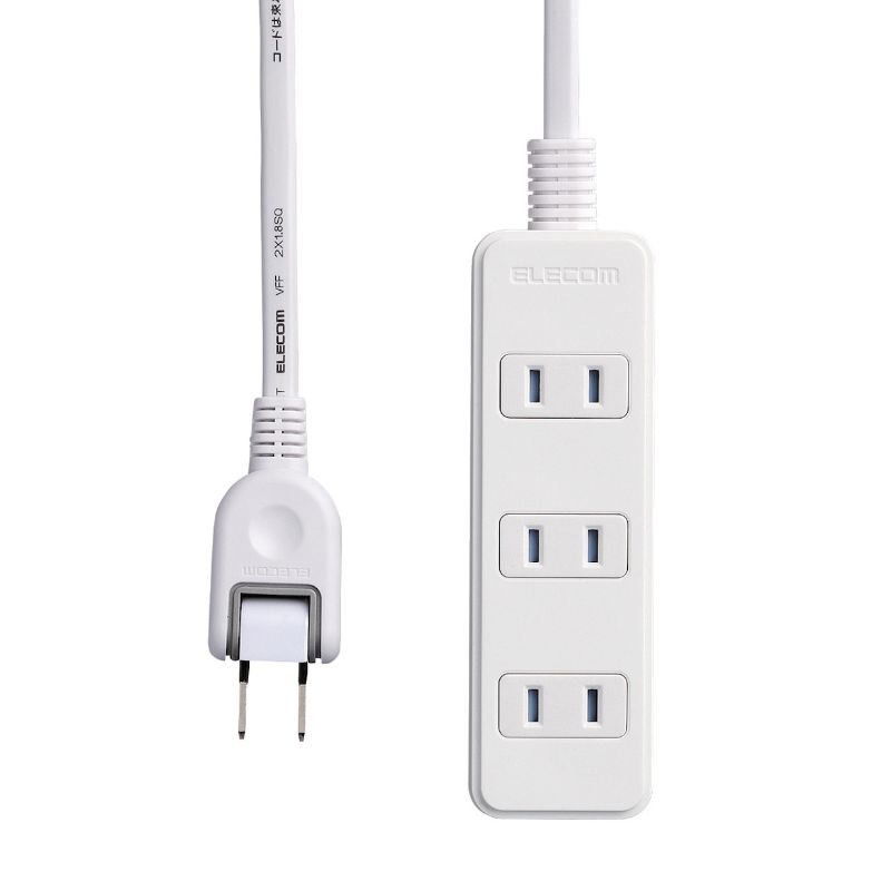 【ELECOM(エレコム)】エレコム電源タップ 雷ガード ほこり防止シャッター付き 1m 4個口 ホワイト T-KST02-22410WH[▲][EL]
