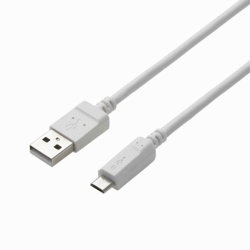 【ELECOM(エレコム)】microUSBケーブル 2A出力 スタンダード 通信・充電 1.5m ホワイト[▲][EL]