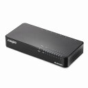 【ELECOM(エレコム)】スイッチングハブ 1000BASE-T対応 8ポート プラスチック筐体 電源内蔵 小型 EU RoHS指令準拠(10物質) ブラック...