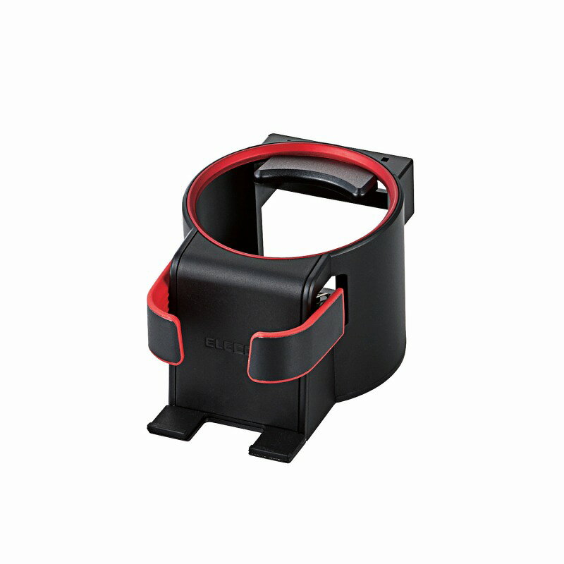 [エレコム] 車載ホルダー スマホ&ドリンクホルダー 【エアコン噴出し口設置用】 5.5cm~9cmまで対応 レッド P-CARDH01RD[▲][EL]
