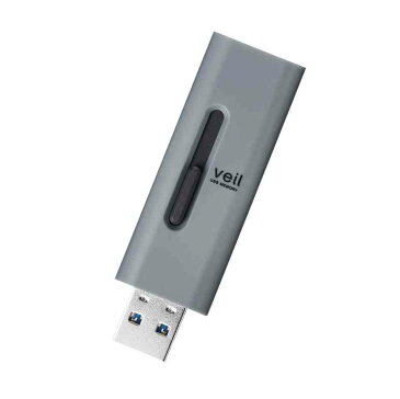 【ELECOM(エレコム)】USBメモリ 16GB USB3.2(Gen1) 高速データ転送 スライド式 キャップなし ストラップホール付 グレー[▲][EL]