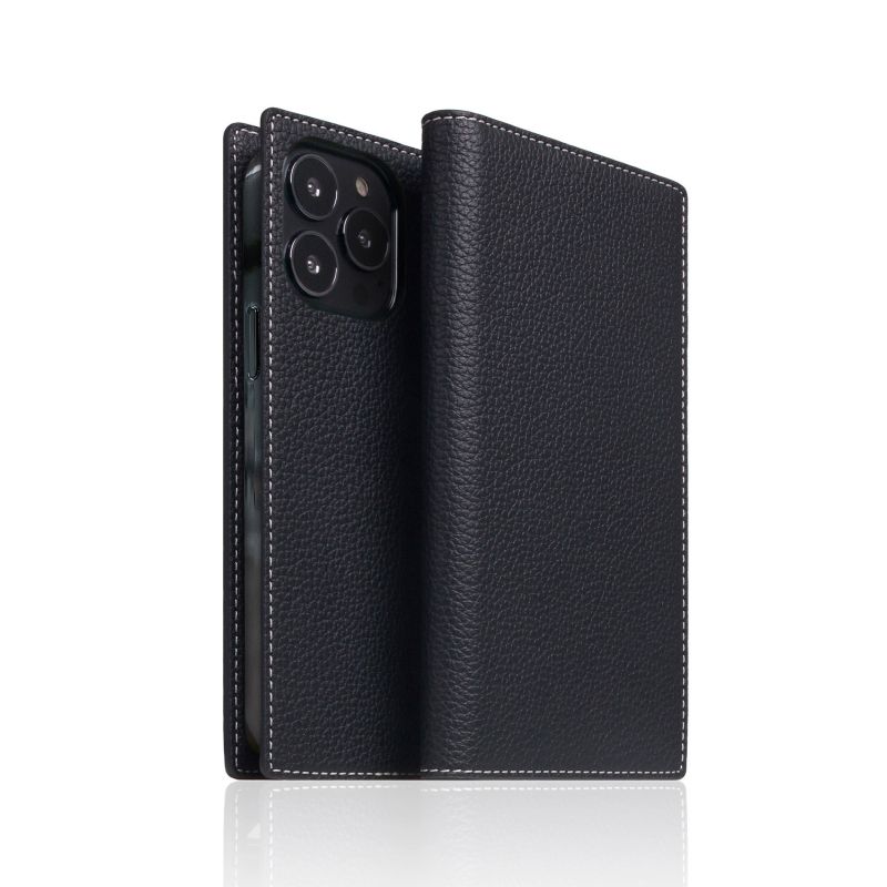 【SLG Design】Full Grain Leather Case for iPhone 14 Pro ブラックブルー 牛革 手帳型 フルグレインレザーケース ブラックブルー スマートフォン スマホ アイフォン14 プロ おしゃれ [▲][R]