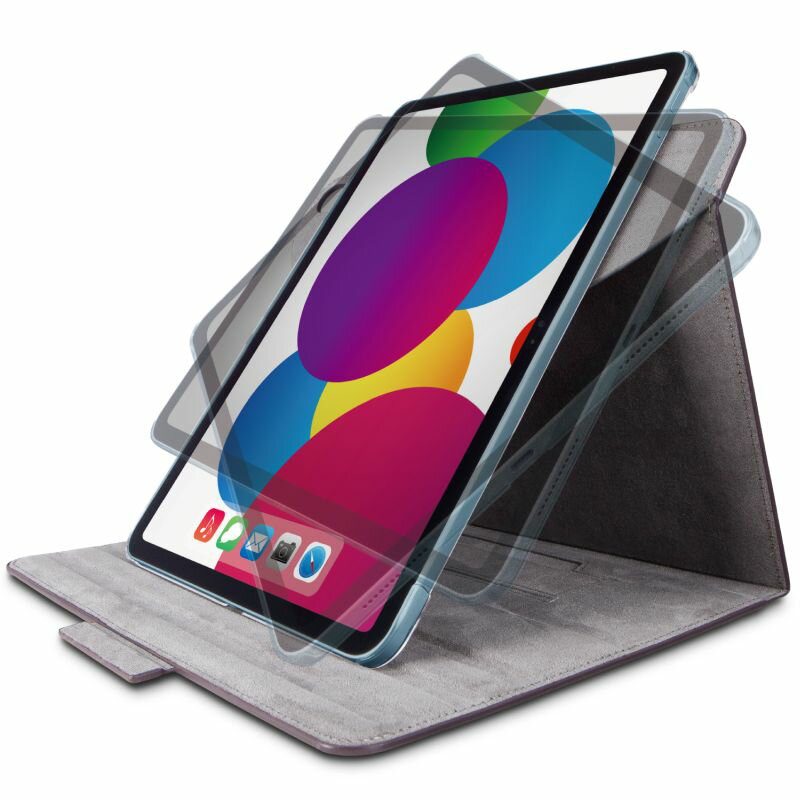 【ELECOM(エレコム)】iPad 10.9インチ 第10世代 ( 2022 ) 用 ケース ヴィーガンレザー カバー 手帳型 ハンドベルト付…