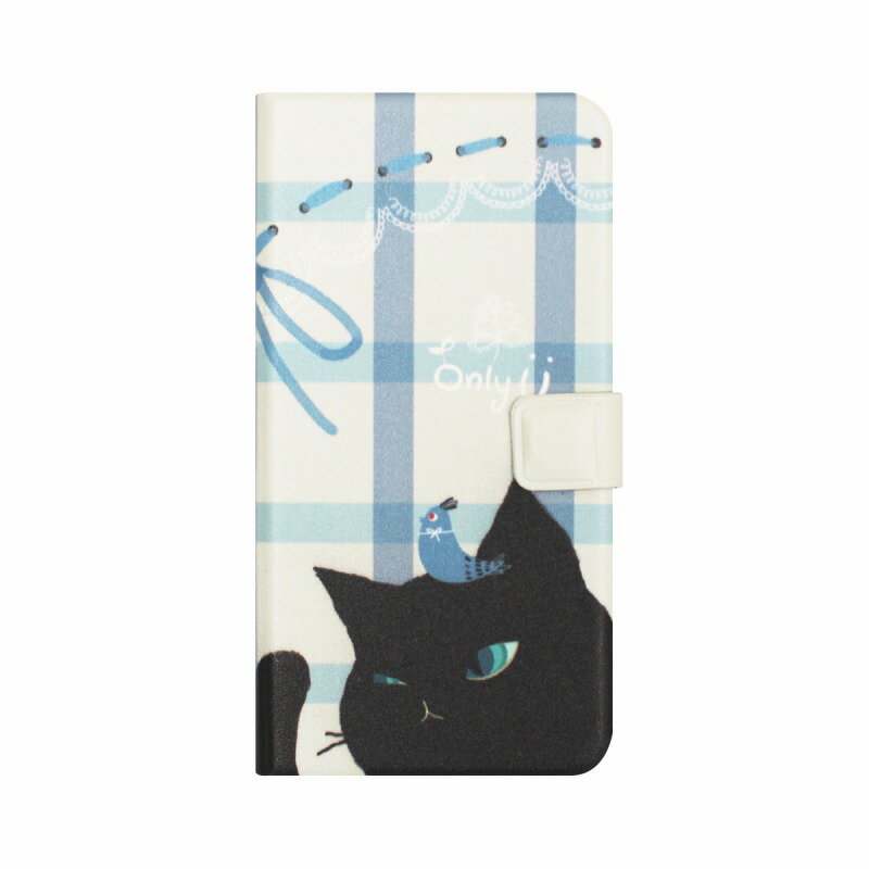 手帳型スマホケース iPhone XS / X Cat Couple Diary ブラック スマートフォンケース スマホケース 手帳型ケース
