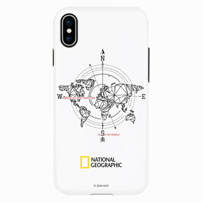 yNational Geographic(iVi WIOtBbN)zwʃJo[^X}zP[X iPhone XS / X Compass Case Double Protective zCg X}[gtHP[X X}zP[X[][R]