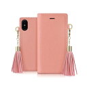 手帳型スマホケース iPhone XS Max Tassel Jacket ピンク スマートフォンケース スマホケース 手帳型ケース