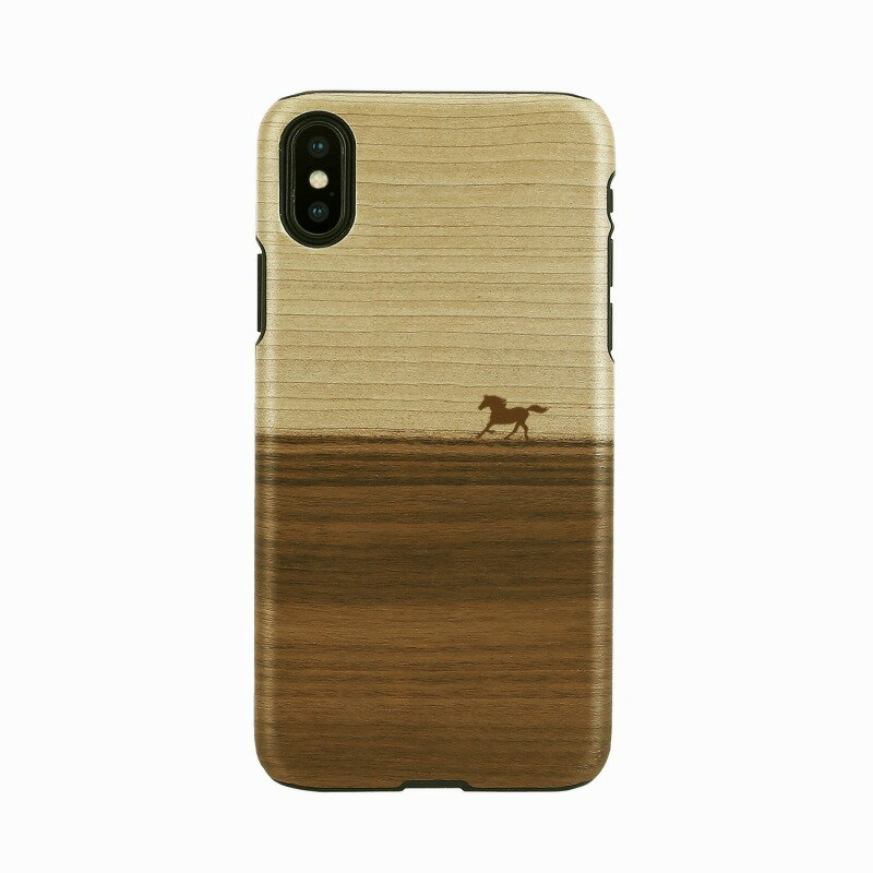 マンアンドウッド スマホケース メンズ 【Man & Wood（マンアンドウッド）】背面カバー型スマホケース iPhone XR 天然木ケース Mustang スマートフォンケース スマホケース[▲][R]