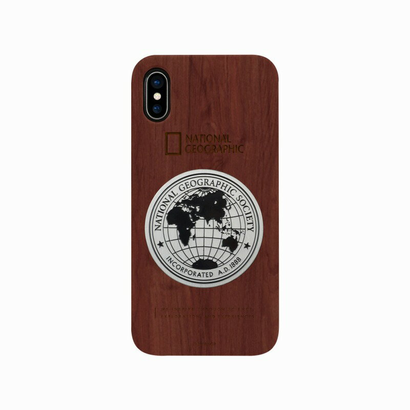 yNational Geographic(iViWIOtBbN)zwʃJo[^X}zP[X iPhone XS Max Metal-Deco Wood Case [YEbh X}[gtHP[X X}zP[X[][R]