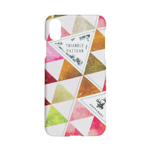 背面カバー型スマホケース iPhone XS Max Triangle Pattern Bar ピンク スマートフォンケース スマホケース