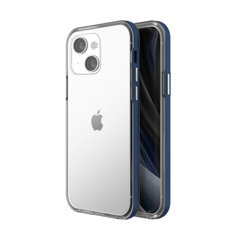 【motomo】INO Achrome Shield Case for iPhone 13 Iron Blue ブルー ネイビー おしゃれ スマホケース 背面カバー型 [ ][R]