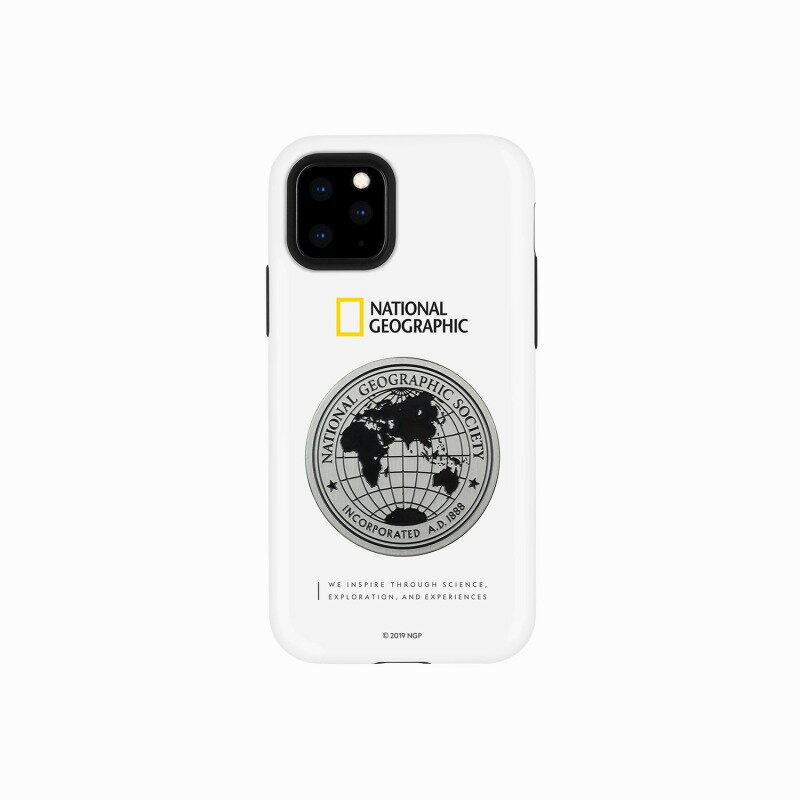 【National Geographic(ナショナル ジオグラフィック)】iPhone 11 Pro Global Seal Metal-Deco Case ホワイト 背面カ…