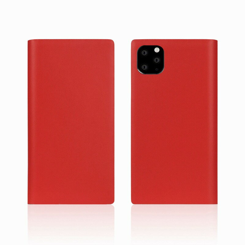 【SLG Design（エスエルジーデザイン）】iPhone 11 Pro Calf Skin Leather Diary レッド スマートフォンケース スマ…