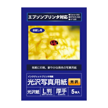 エプソン対応 写真用紙　光沢写真用紙 光沢 0.29mm L判 5枚入り syasin【RCP】10P01Sep13