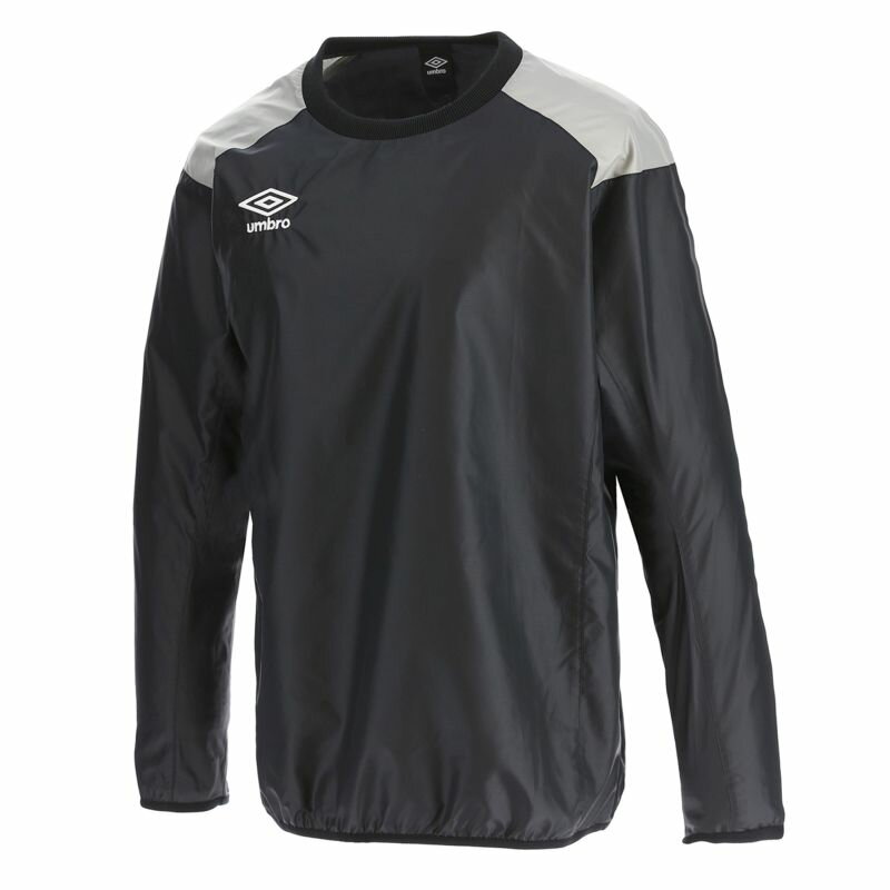 【アンブロ】ジュニア ウインドピステトップ BKSL ブラック×シルバー 150 サッカー トップス /UBA4040J [▲][ZX]