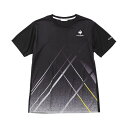 【ルコック】TEAM GRAPHIC GAME SHIRT BLK ブラック M テニス トップス単品（シャツ短） /QTMTJA93 [▲][ZX]