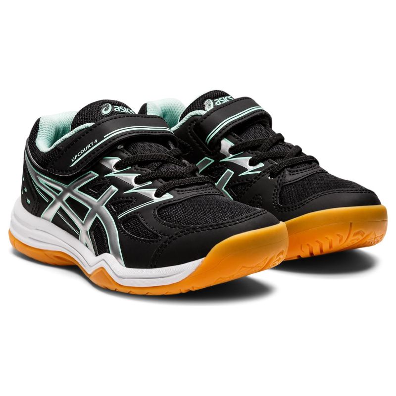 【アシックス】UPCOURT 4 PS 002 BLACK/FRESH ICE 21.5 テニス シューズ（キッズ） [▲][ZX]