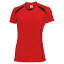 【ウンドウ】ウィメンズバレーボールシャツ 92 赤xブラック M バレーボール シャツ /P-1620 [▲][ZX]