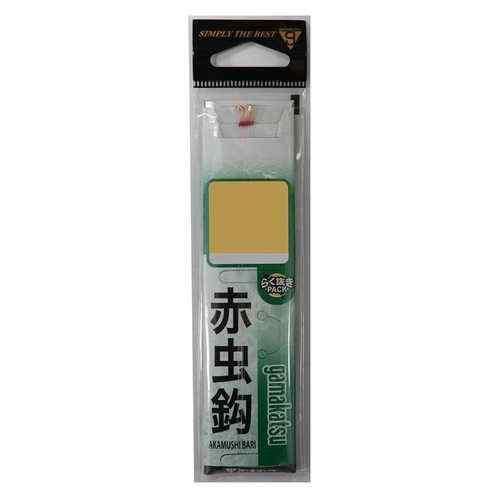 GAMAKATSU がまかつ 糸付 赤虫鈎(金) 3-0.4