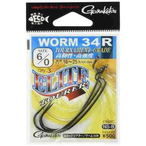 GAMAKATSU がまかつ バラ エリートツアラー ワーム34R(NSB) 6/0