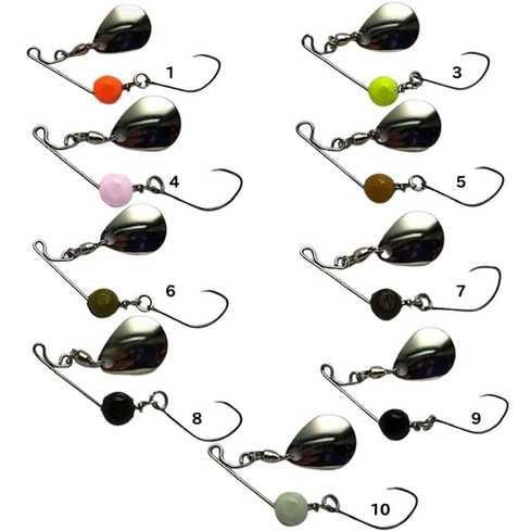 ブレイドとバイトボールの組み合わせによる集魚効果を持つ小型スピナーベイト。 ブレイドの回転が水をかくはんし、魚にアピール 寄せた魚がバイトボールに反応しやすい設計 安定した水中姿勢で糸ヨレが少ない 幅広いリトリーブスピードに対応 放流後の活性が良い魚にも効果的 トラウト以外にもアジ、メバル、ハゼなどに対応 スペック 全長: 30mm ウェイト: 2.8g カラー: ＃5 カラシ メーカー品番: 778414222