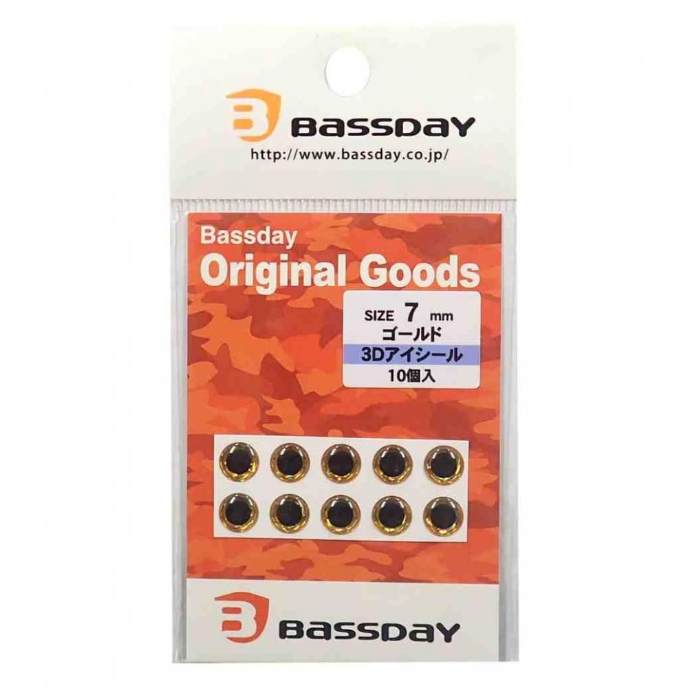 BASSDAY バスデイ 3Dアイシール 7mm ゴールド