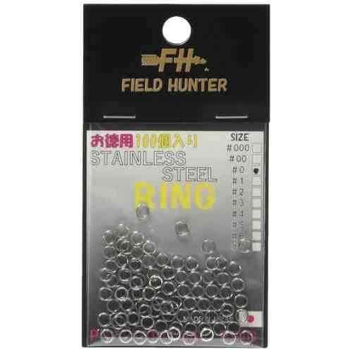 フィールドハンター スプリットリング シルバー #0 入数: 100 強度: 8kg / 17.6lb 素材: ステンレス平打ちスプリットリング