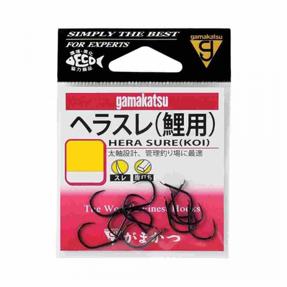 「へら鮒スレ型」は、鯉の合わせに耐えられるように鈎先が丈夫に設計されています。 腹打平面でネリエサや魚をキープし、エサ持ちが良く、身切れしにくい。 スレ刺さり最優先で、より深くフッキングでき、安全にすばやいリリースが可能。 Gamakatsuがまかつ ヘラスレ(鯉用) 品番: 12173 号数: 6 入数: 13 カラー: 黒