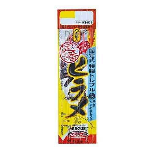 船宿でも使用される定番仕掛を再現した商品。 親鈎はチヌ鈎を使用 親鈎号数: 6号 孫鈎はトレブルフック（泳がせヒラメ用） 孫鈎号数: #8 ハリス: 6号 幹糸: 7号 捨て糸: 4号（ナイロン） 入数: 2組 全国の釣り場に対応した仕様。