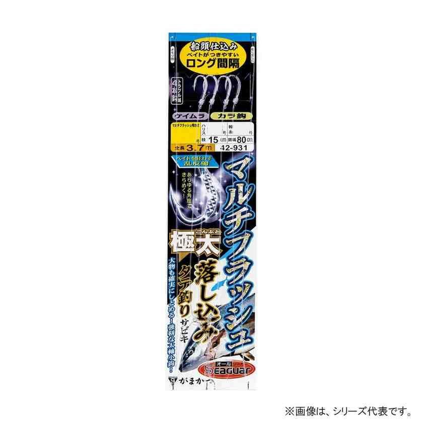 GAMAKATSU がまかつ マルチフラッシュ極太落し込みサビキ カラ鈎 4本 12-16
