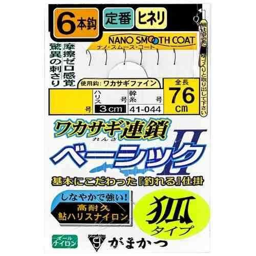 高耐久性のナイロンを使用したベーシックな仕掛け。入門者から上級者まで幅広く対応。 しなやかでヨレにくい「鮎ナイロン」を採用 驚異の貫通力を誇る「ナノスムースコート」の鈎を使用 吸い込み性と早掛け性に優れた狐タイプ 5本鈎仕掛と6本鈎仕掛のラインナップ スペック 号数: 1.5 ハリス: 0.3 幹糸: 0.4 全長: 76cm 入数: 1組