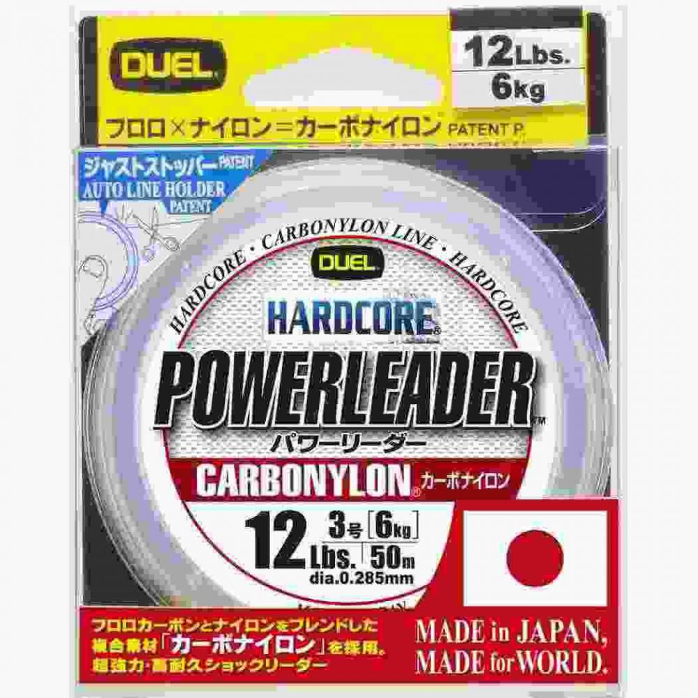 DUEL デュエル HARDCORE パワーリーダー CN 50m 12Lbs クリアー