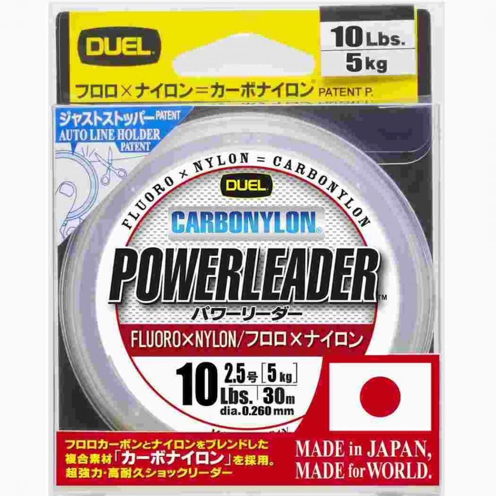 超強力・高耐久のハイブリッドショックリーダー。 フロロカーボンとナイロンをブレンドした複合素材「カーボナイロン(R)」を採用 ナイロンの操作性と強力な直線・結節強度 フロロカーボンの低伸度性と高感度によるアタリの感知 扱いやすく、巻きぐせがつきにくい ノットシステムが組みやすいしなやかな特性 スペック サイズ: 2.5号 標準強力AVE: 10 lbs (約 5 kg) 標準直径: 0.26 mm カラー: クリア