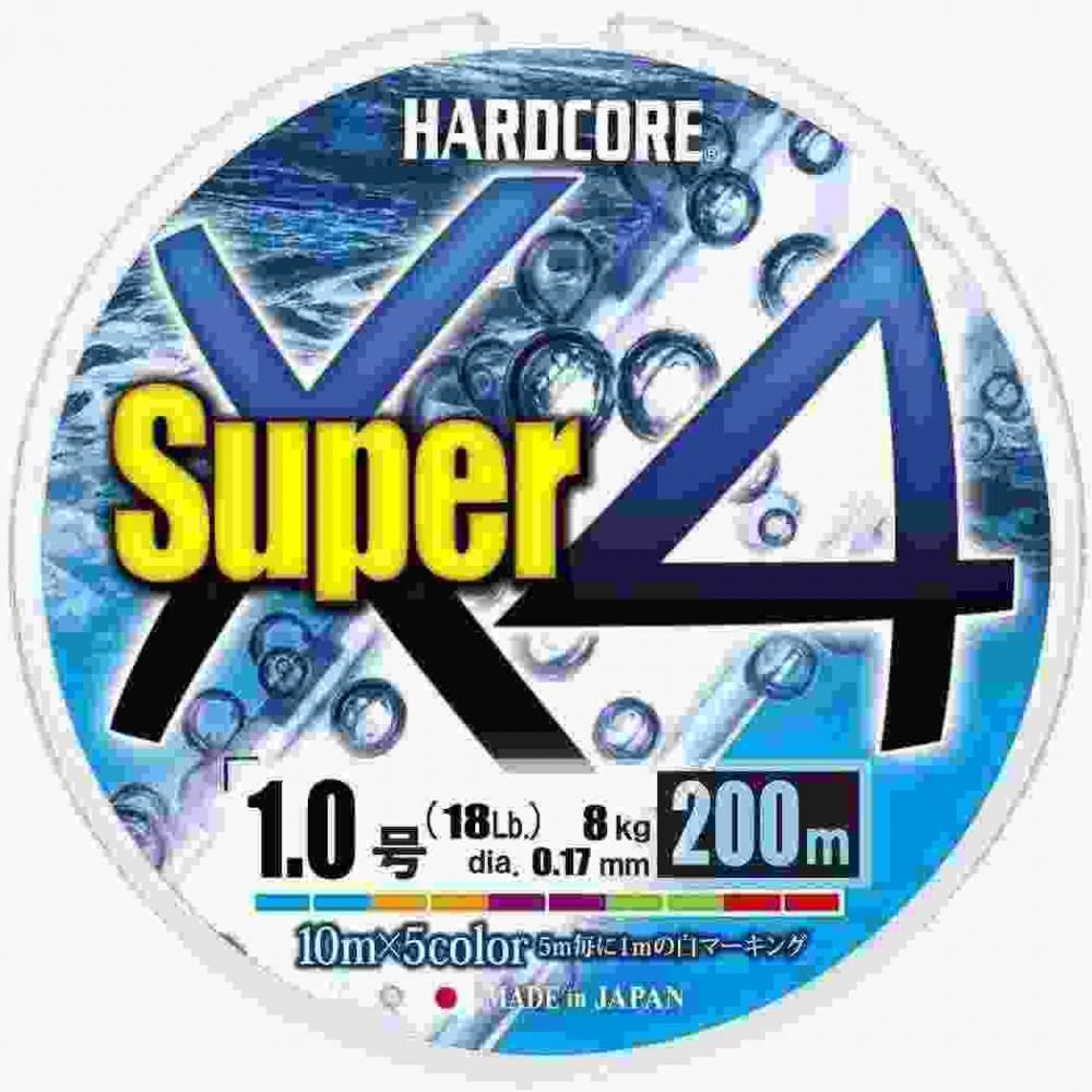 DUEL デュエル ハードコア スーパー X4 200m 1.0号 5C 5色 (H4306-5C)