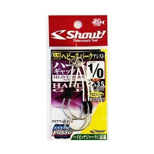 高強度の太軸フックとエステル中芯を採用したダブルアシスト。様々なジグや状況に対応可能。 クリアフッ素コートフックで滑らかな抜けを実現 段差型の超貫通デザインでフロントフックに最適 エステル中芯により絡みにくく、折りグセも元に戻る マグロやカンパチ、ヒラマサ、ブリなどのパワーファイターに対応 5つのフックサイズをラインナップ スペック フックサイズ: 1/0 PE長さ: 2cm、3.5cm PE強度: 100lb プレスリングサイズ: 5 スプリットリングサイズ: 4 入数: 2 カラー: ブラック系