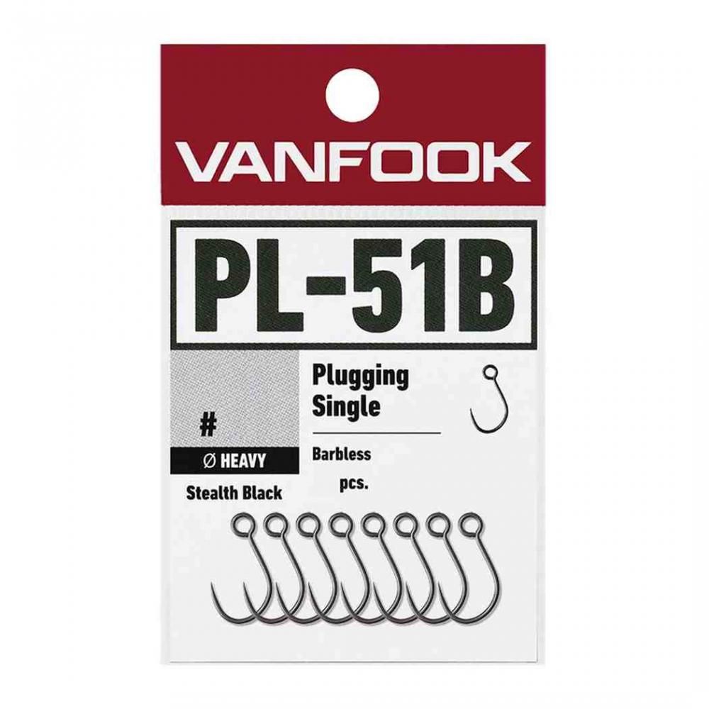 VANFOOK ヴァンフック PL-51B プラッギングシングル ヘビー バーブレス #8 ステルスブラック