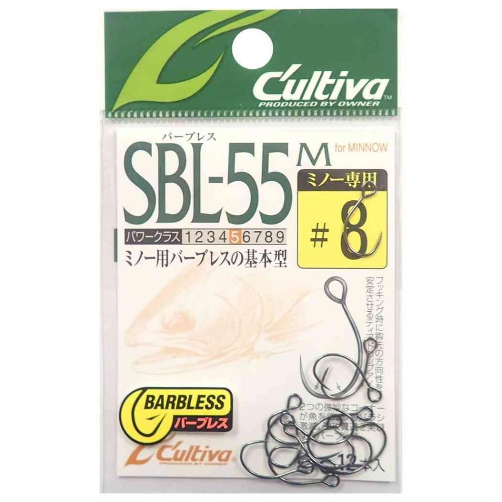 Fly Material - CULTIVA カルティバ SBL-55M シングル55バーブレス(ミノー用) #8 (11611)