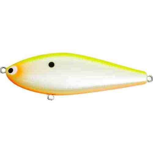 サイズ: 80mmウエイト: 17gタイプ: シンキングレンジ: 20~60cmフック: #4カラー: #06 CBP(チャートバックパール) 最大の特徴は左右への蛇行スイミングアクションにあります。ジグザグ軌道寄りでメリハリの効いたスイミングアクションをします。ジグザグ軌道の蛇行アクションはロッドアクションを付ける必要がなく、「タダ巻き」で簡単に出せるのがポイントです。 魚種: シーバスカラー: ホワイト系ルアー潜度: サーフェイスルアーの種類: シンキングペンシル, ソルトウォータールアー重量(g): 1~19gルアーサイズ(センチ): 5.0~9.9cm